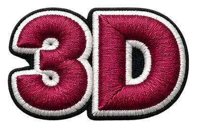3D puff embroidery letters