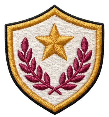 Patch and badge embroidery shield